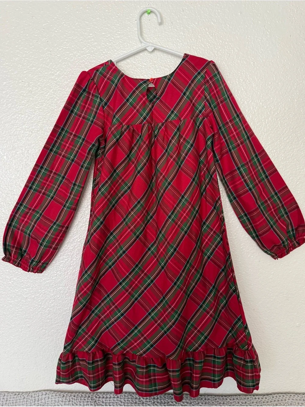 Disney Store Girl’s Mickey & Minnie Mouse Christmas Plaid Nightgown 7/8 Years